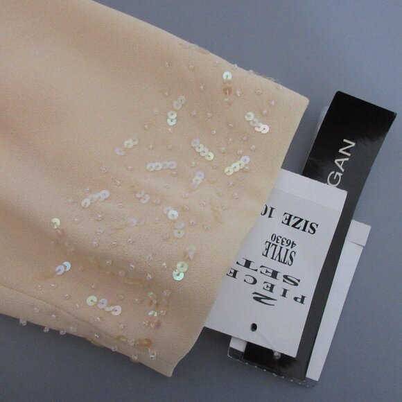 Donna Morgan Maxi Skirt Suit Size 10 Yellow Bead & Sequined Embellished Formal - Picture 4 of 10